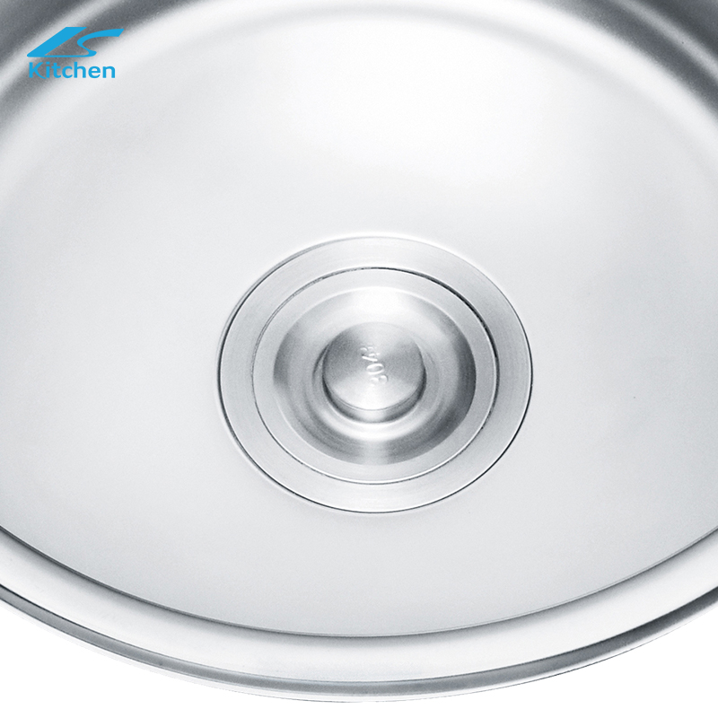 LS-4242 Modern China factory undermount SS 304 lavabo de un solo tazón fregaderos redondos de acero inoxidable fregadero de cocina con montaje